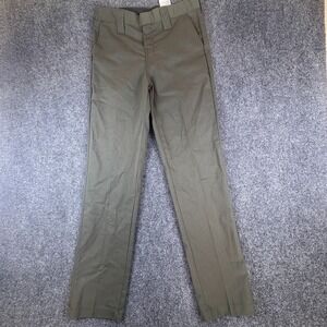 Dickies 850 Slim Taper Flex Pants Boys 29x31 Moss Green Cotton Casual Low Rise
